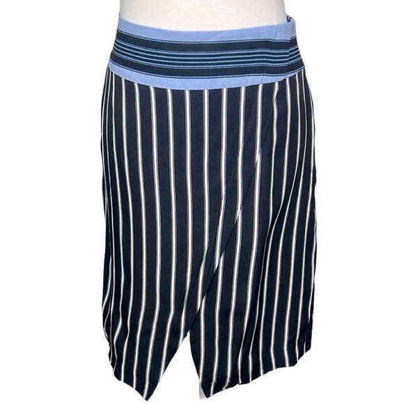 Loft Striped Faux Wrap Skirt - Picture 2 of 4